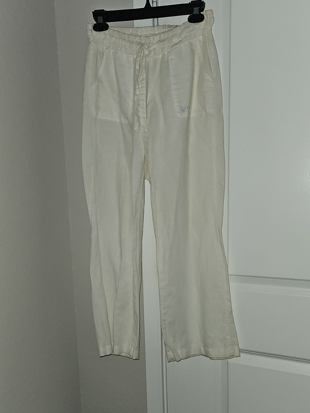 Roxy Cream Drawstring Casual PANTS XS